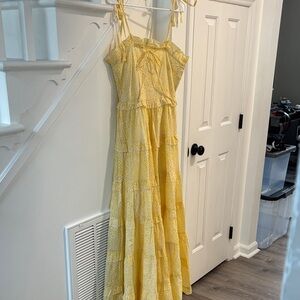 Monsoon and Beyond Yellow Patterned Maxi Dress